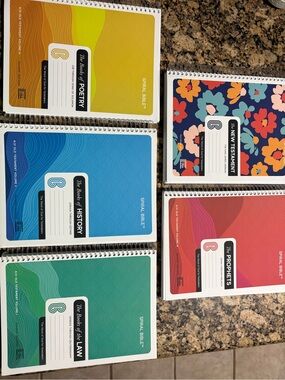 The Spiral Bible KJV 5 Set of Colorful Spiral Notebooks - NEW